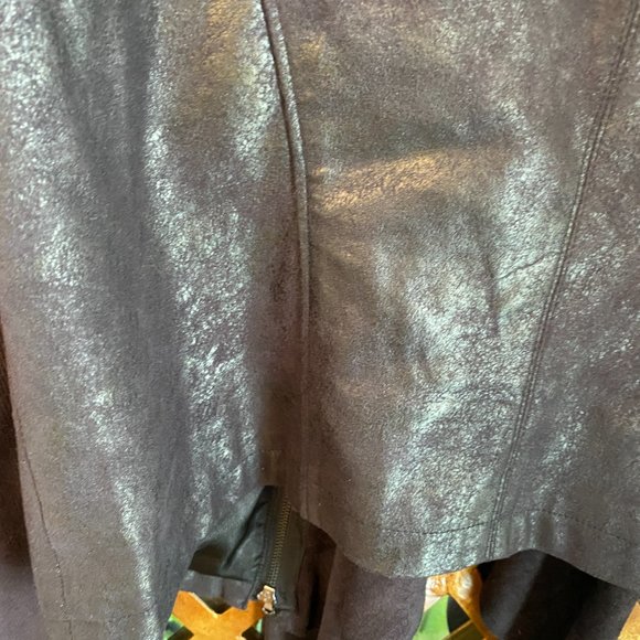 Suede and Faux Leather Moto Style Jacket - Picture 11 of 14